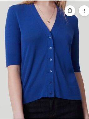 LOFT Royal Blue Knit V-Neck Top